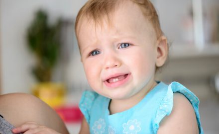 Baby crying from teething pain