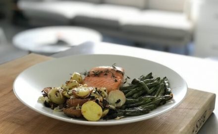 Salmon Greenbeans and Potatoes made in a Brava Oven