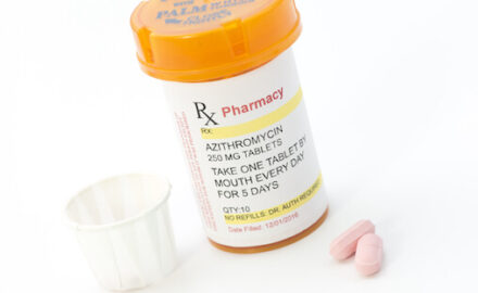 Bottle of Azithromycin. Jaundice Azithromycin may be linked