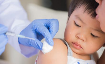 Child receiving an MMR Vaccine
