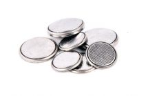 A pile of button batteries. Swallowed button batteries can be a medical emergency.